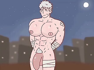 Anime~Muscle white guy’s big chest and dick~(watch more ：patreon.com/AndyLin)