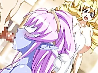 Hentai with big boobs engages in intense tittyfuck and oral sex with hung shemale